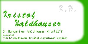 kristof waldhauser business card